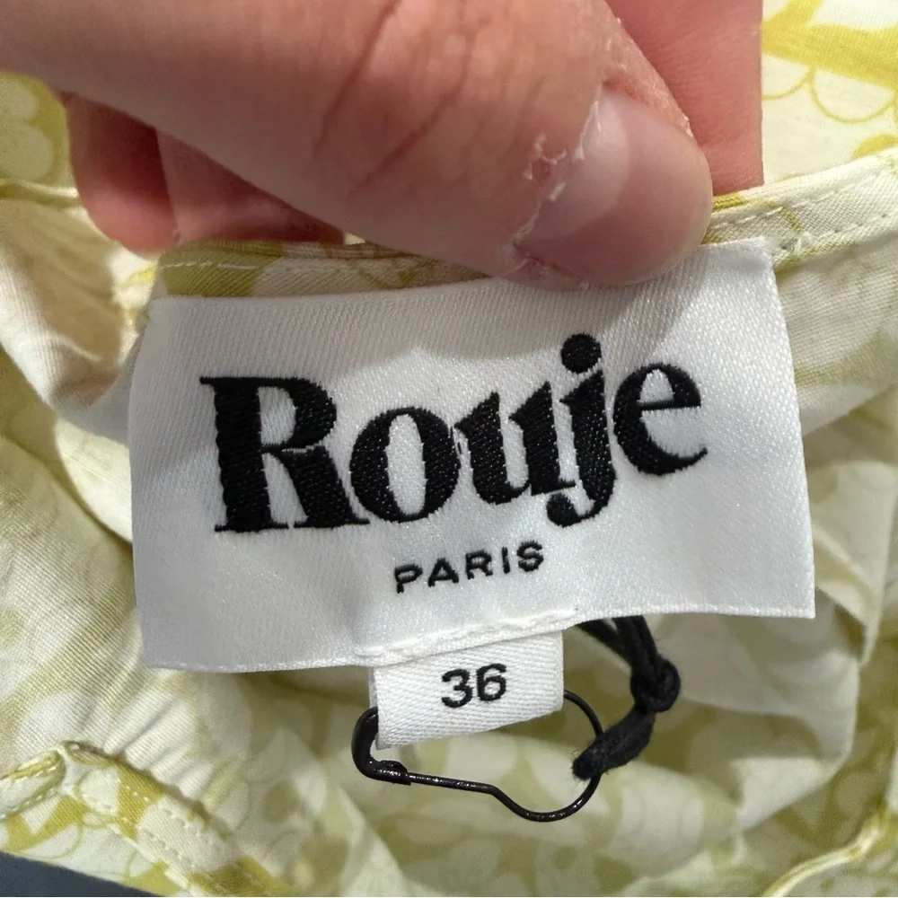 NWT Rouje Dress Anita Mini in Anis Green Floral